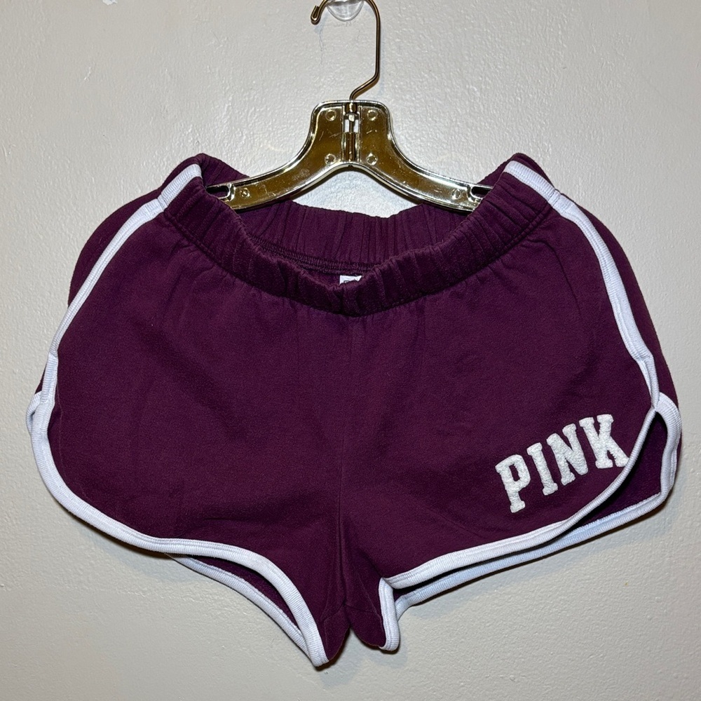 PINK Victoria's Secret Plum Athletic Shorts with White Trim